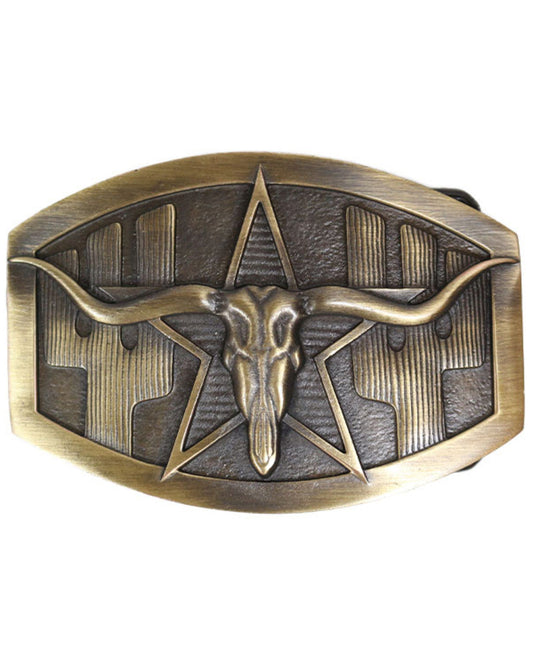 Men's Antiqued Longhorn Cactus Buckle | Cody James Accessories