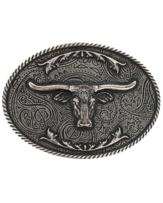Men's Etched Longhorn Buckle | Cody James Accessories
