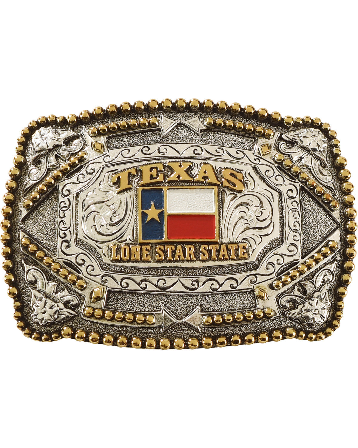 Red White and Blue Square Texas Belt Buckle | Cody James Accessories