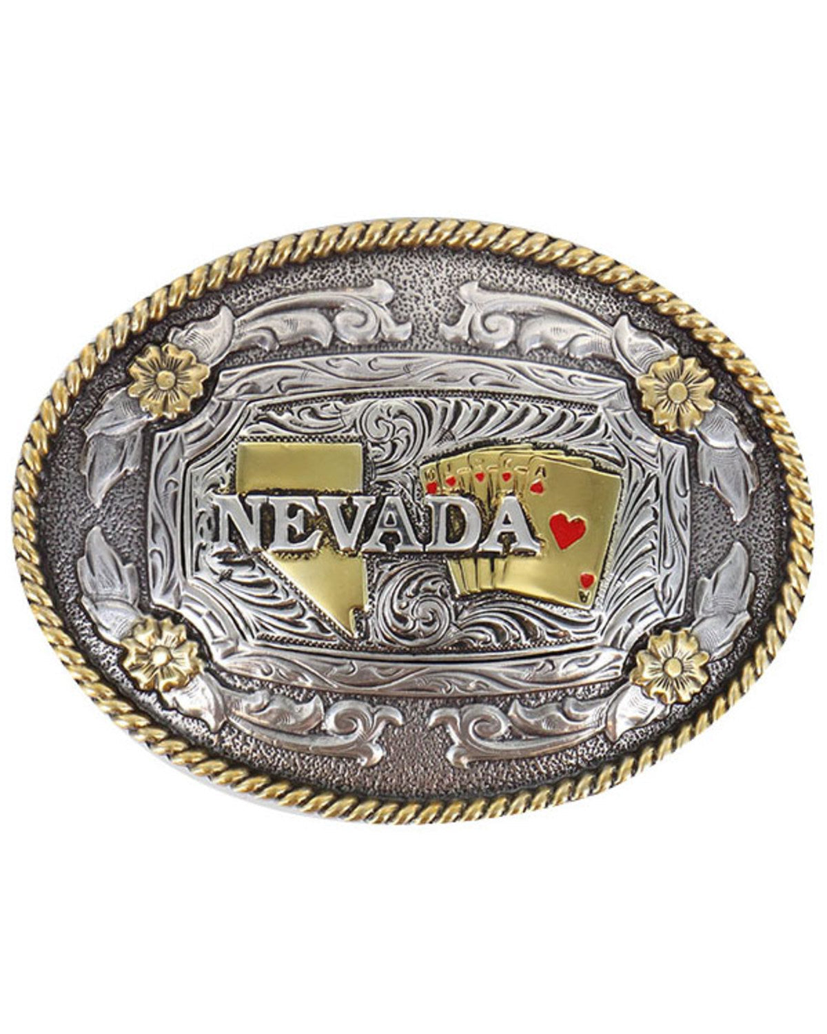 Men's Two Tone Nevada Oval Belt Buckle | Cody James Accessories