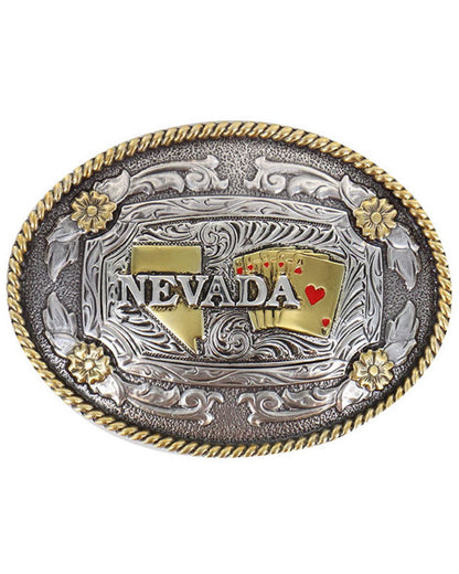 Men's Two Tone Nevada Oval Belt Buckle | Cody James Accessories