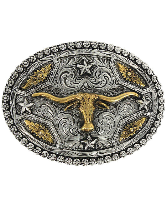 Men's Oval Longhorn Belt Buckle | Cody James Accessories