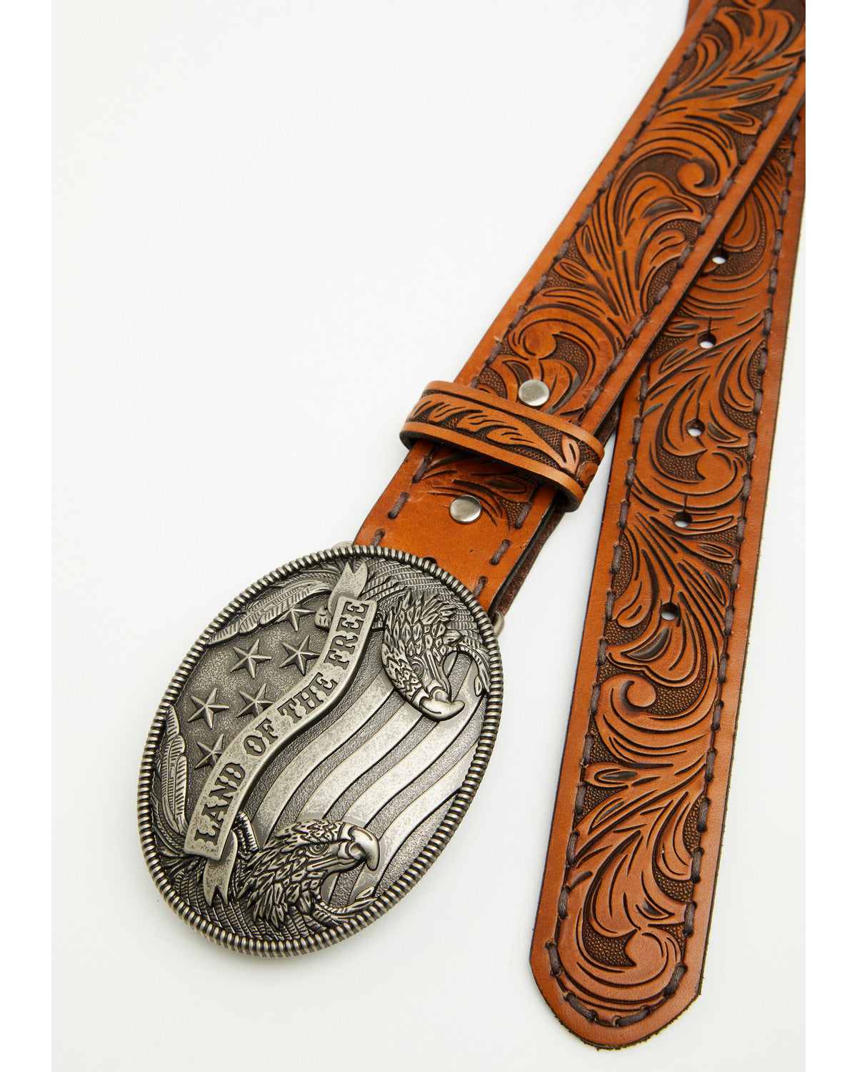 Men's Land of the Free Tooled Buckle Belt | Cody James Accessories