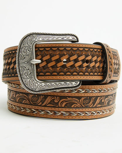 Men's Keaton Basketweave Tooled Leather Belt | Cody James Accessories