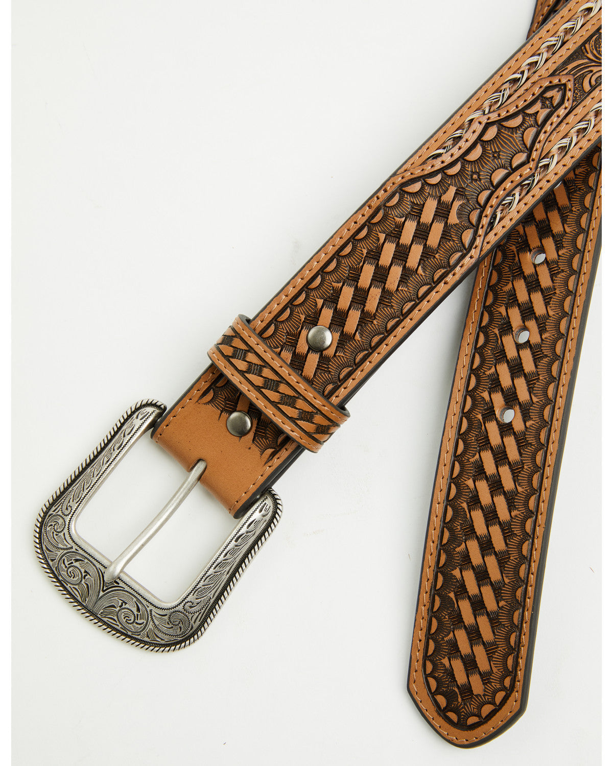 Men's Keaton Basketweave Tooled Leather Belt | Cody James Accessories