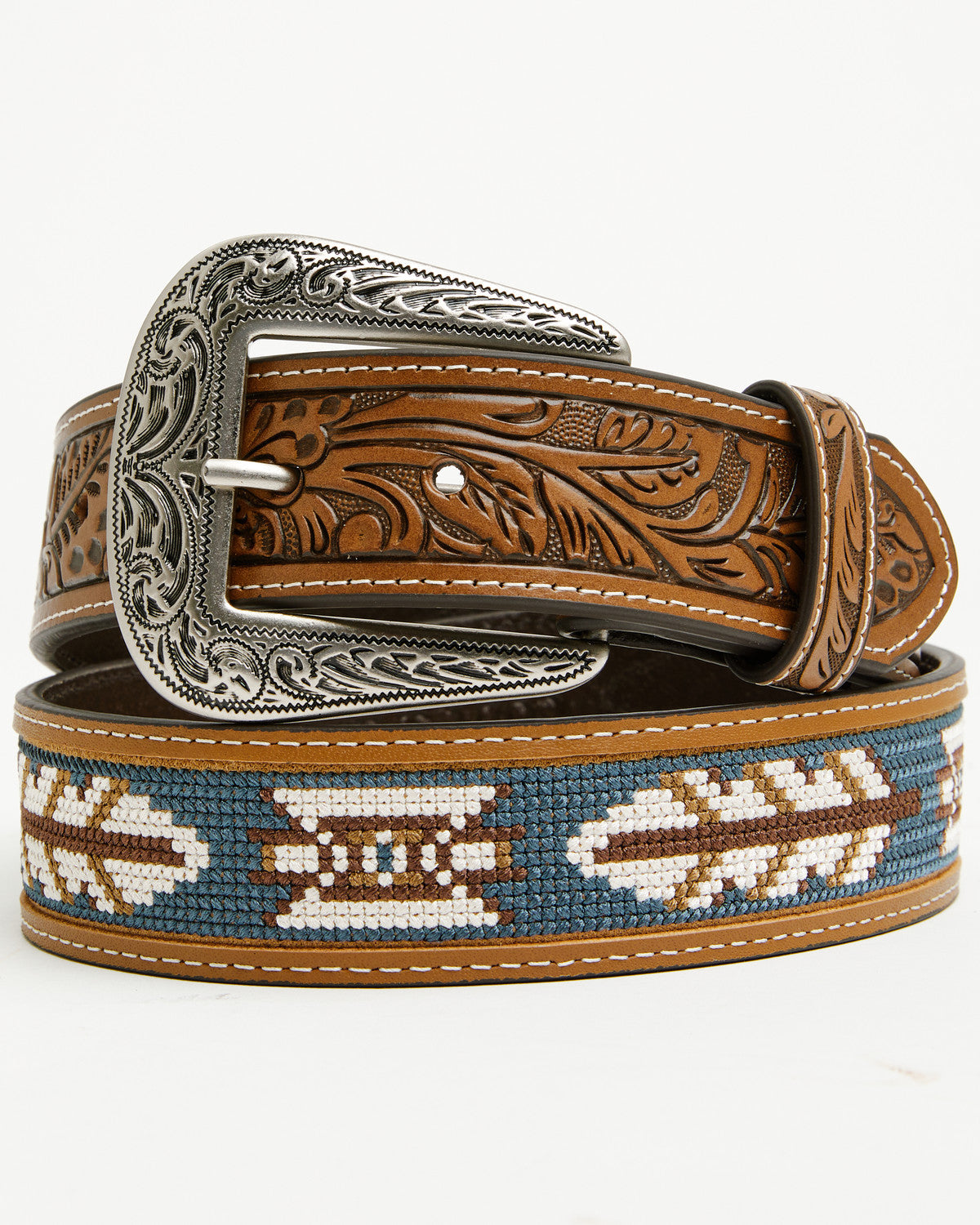 Men's Zane Southwestern Embroidered Inlay Belt | Cody James Accessories