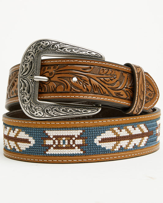 Men's Zane Southwestern Embroidered Inlay Belt | Cody James Accessories
