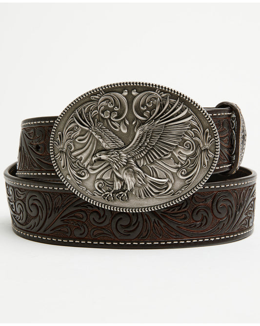 Men's Lander Tooled Leather Buckle Belt | Cody James Accessories