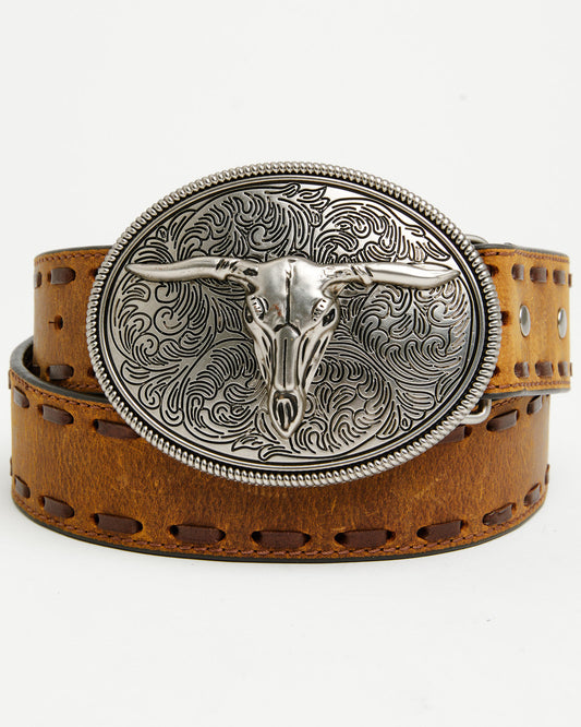 Men's Longhorn Whipstitch Buckle Belt | Cody James Accessories