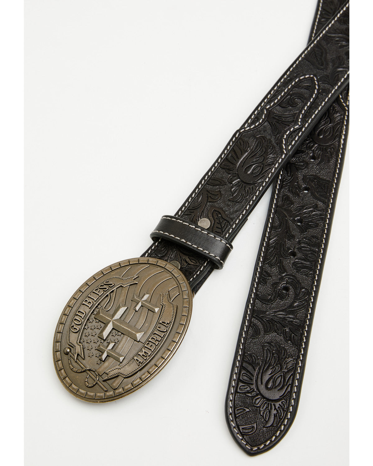 Men's God Bless America Tooled Buckle Belt | Cody James Accessories