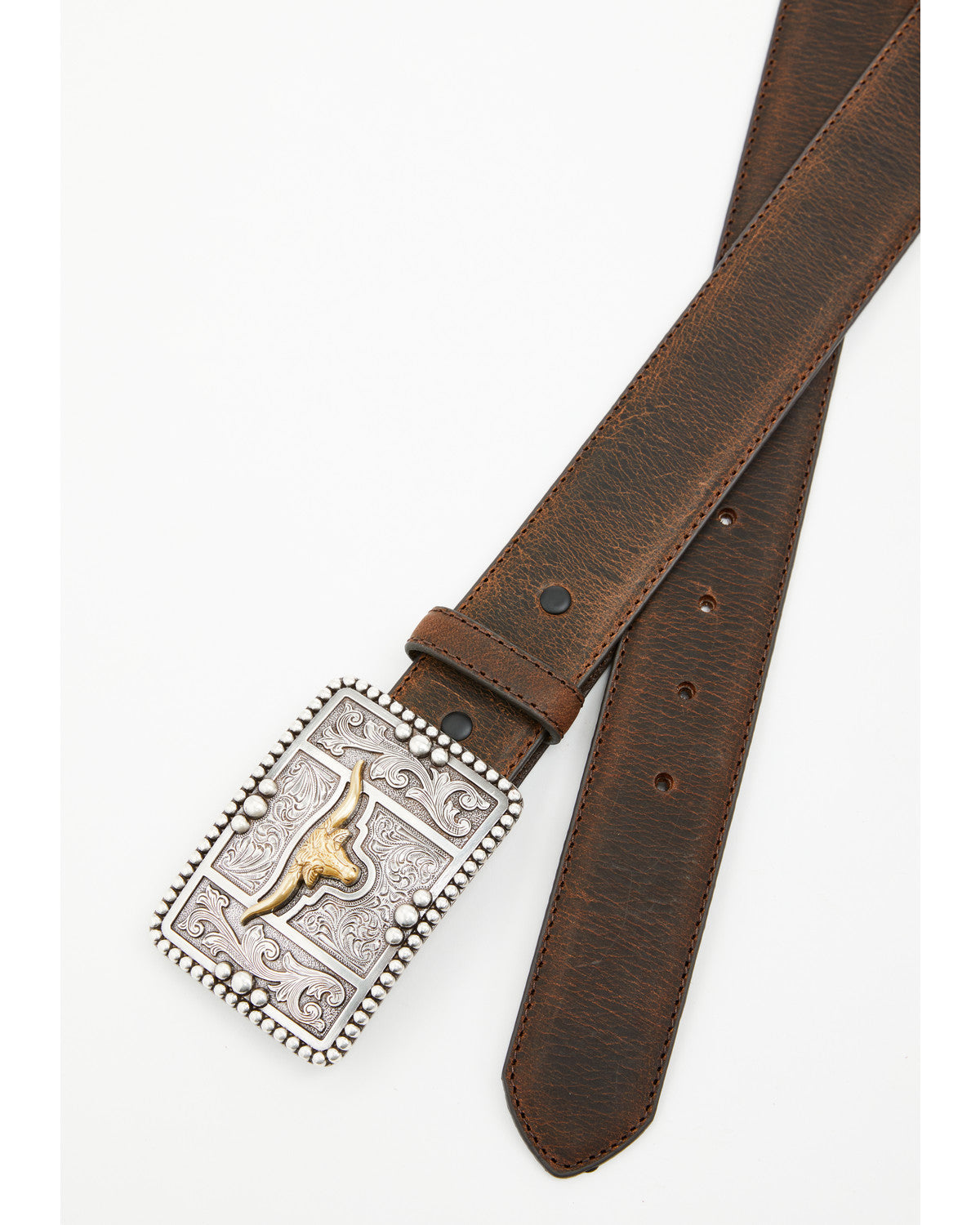 Men's Filigree Longhorn Leather Belt | Cody James Accessories