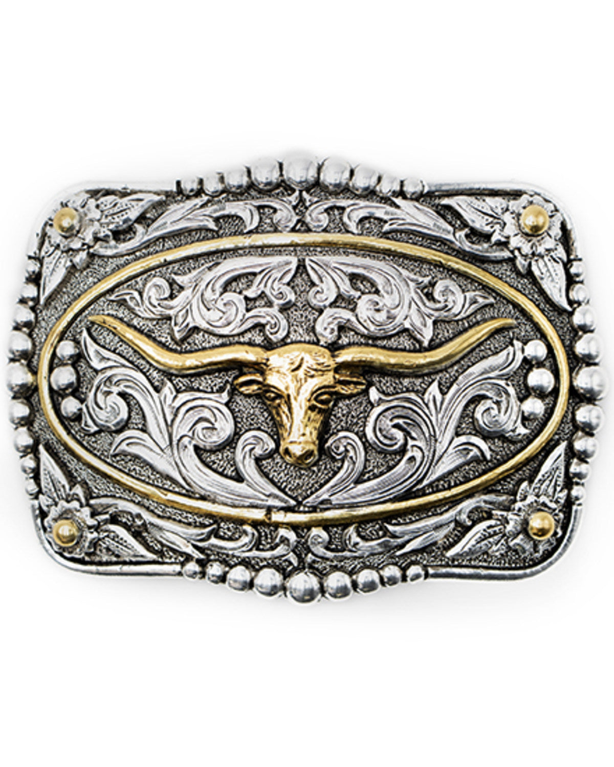 Men's Scrolled Longhorn With Gold Ring Belt Buckle | Cody James Accessories