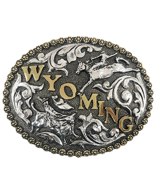 Wyoming Bronco & Bull Riders Belt Buckle | Cody James Accessories