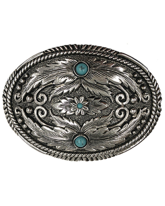 Fancy Feathers Turquoise Belt Buckle | Cody James Accessories