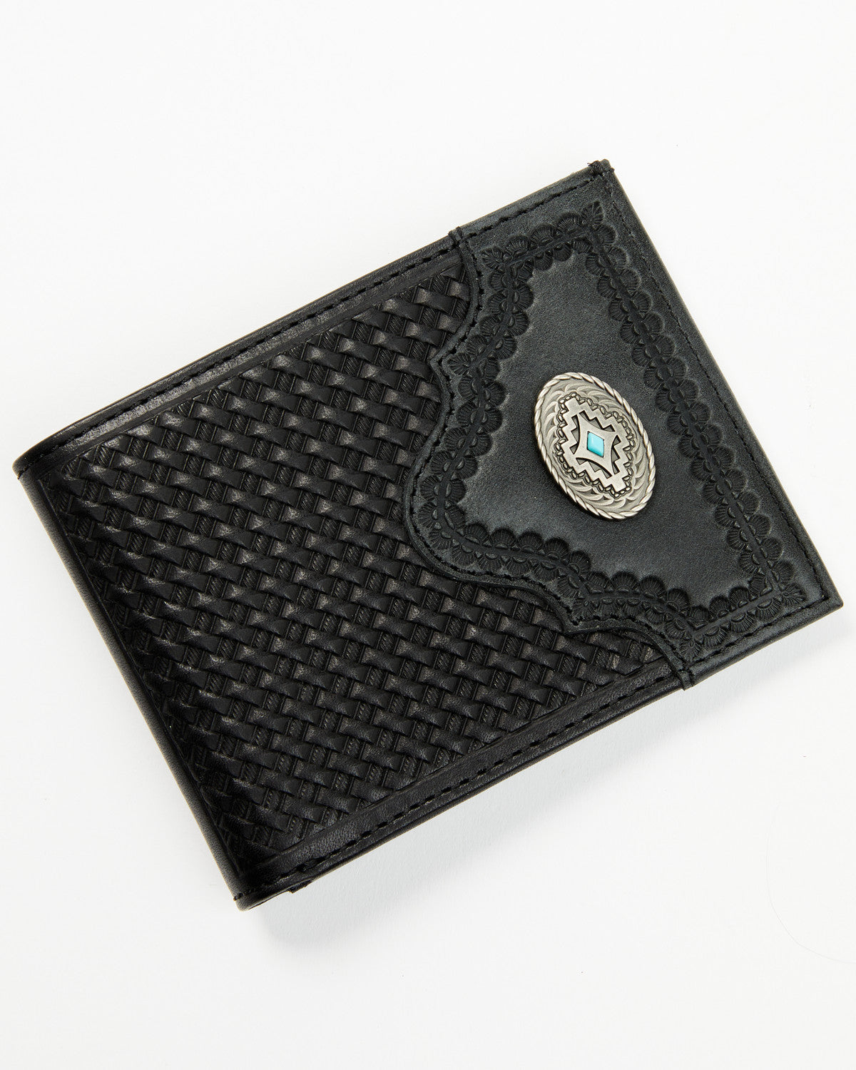 Men's Dwight Basketweave Tooled Bifold Wallet | Cody James Accessories