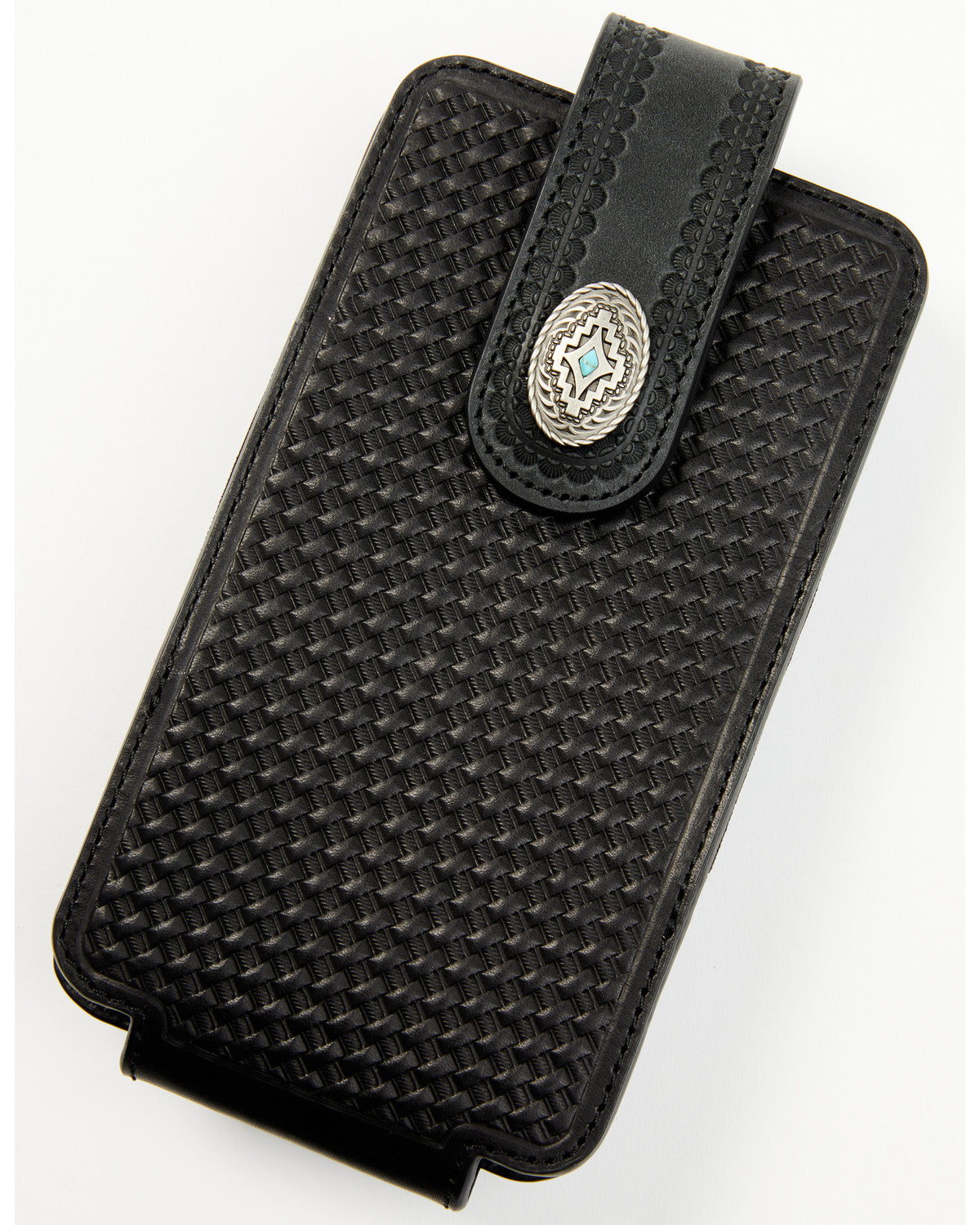 Men's Dwight Basketweave Tooled Cellphone Case | Cody James Accessories|Sale
