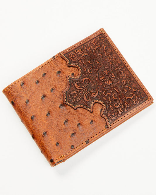 Men's Grady Faux Ostrich Bifold Wallet | Cody James Accessories
