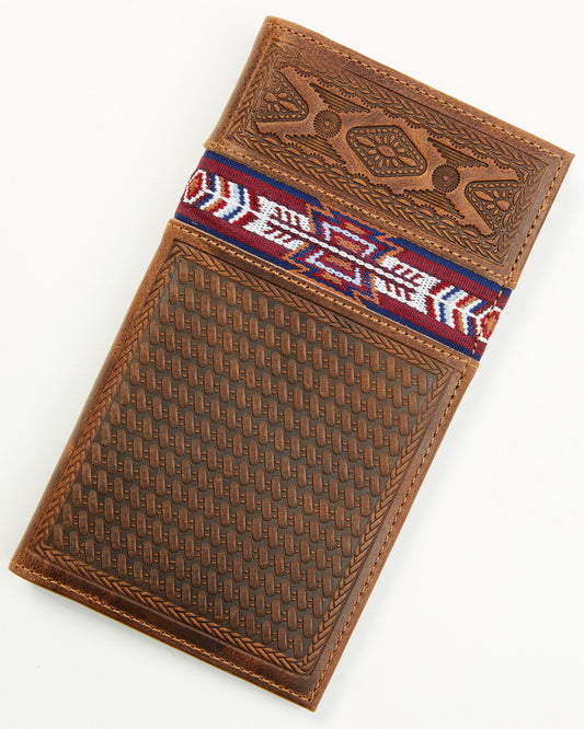Men's Leroy Leather Southwestern Woven Inlay Rodeo Wallet | Cody James Accessories