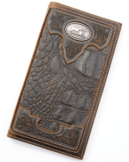 Men's Bi-Fold Crocodile Print Embossed Rodeo Wallet | Cody James Accessories