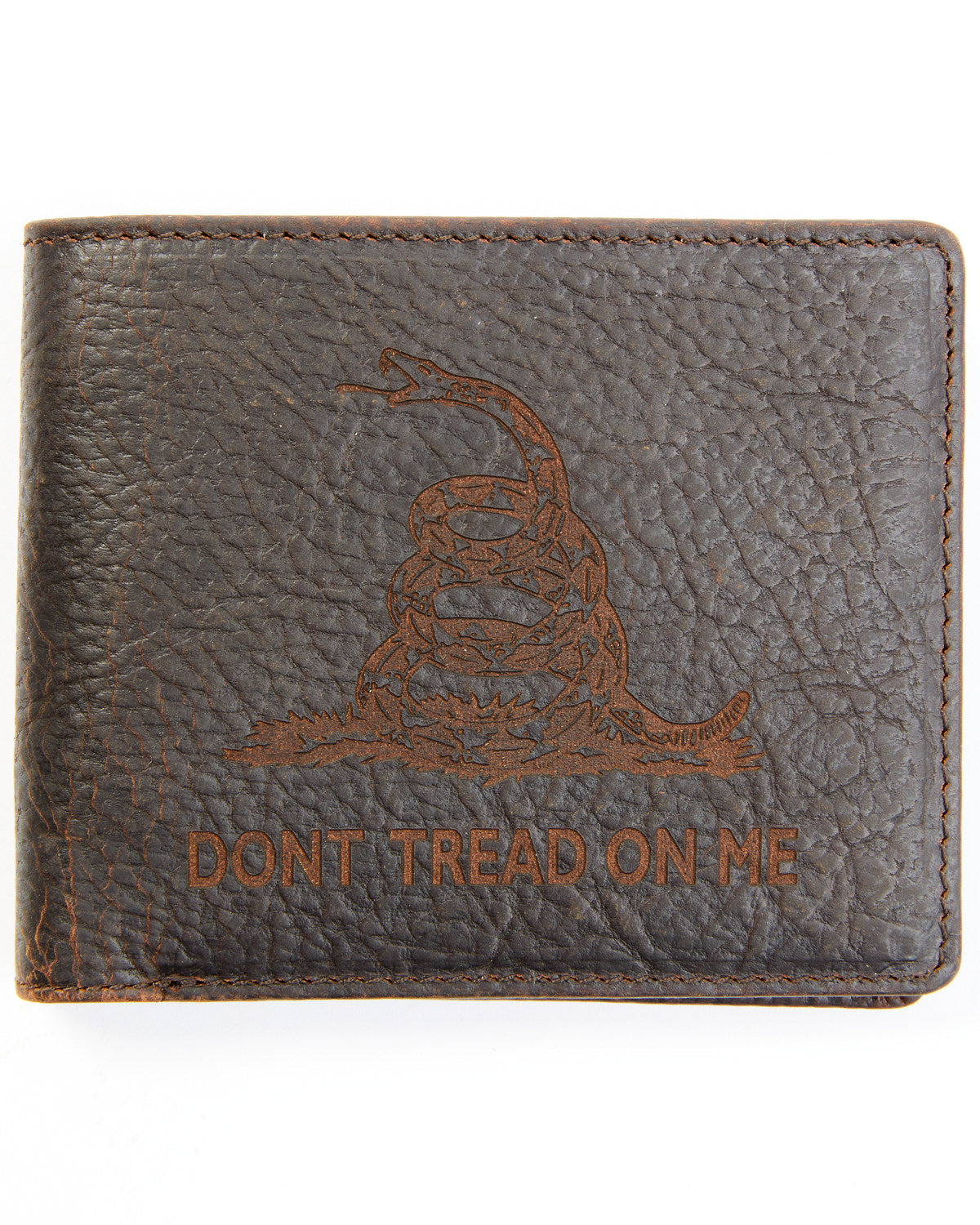 Men's Brown Don't Tread on Me Bifold Wallet | Cody James Accessories