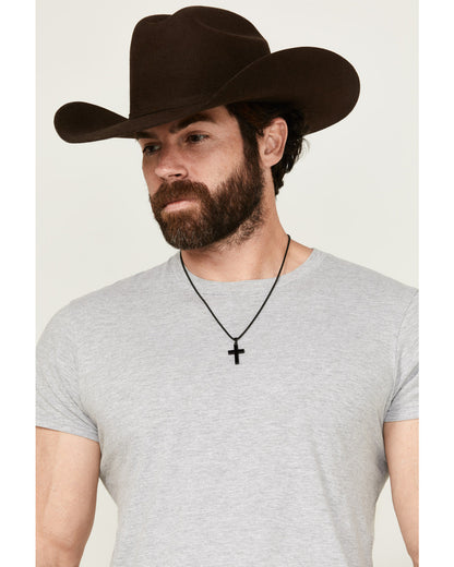 Men's Matte Black Inlay Cross Necklace | Cody James Accessories