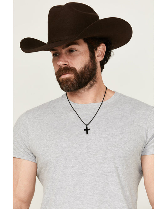 Men's Matte Black Inlay Cross Necklace | Cody James Accessories