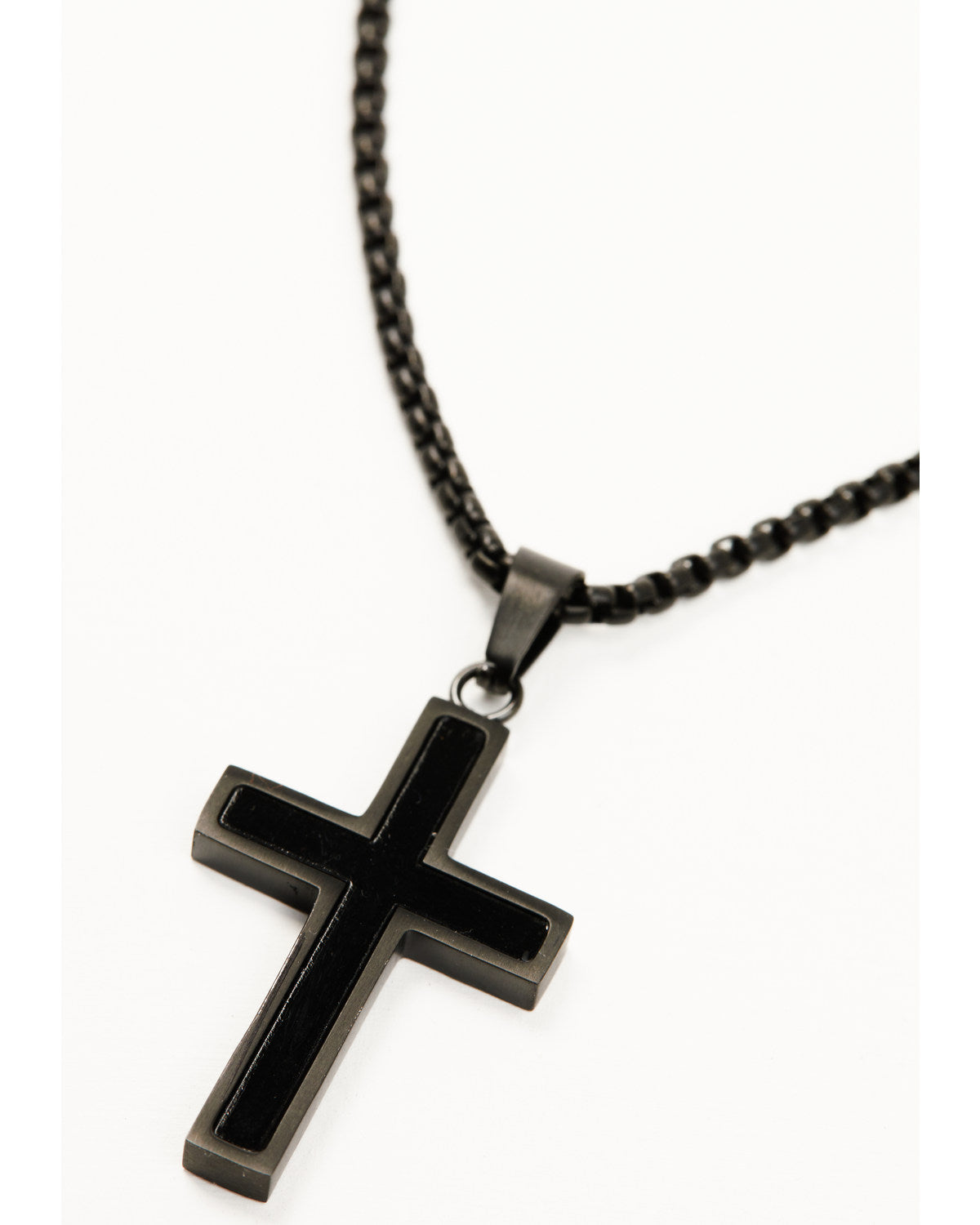 Men's Matte Black Inlay Cross Necklace | Cody James Accessories