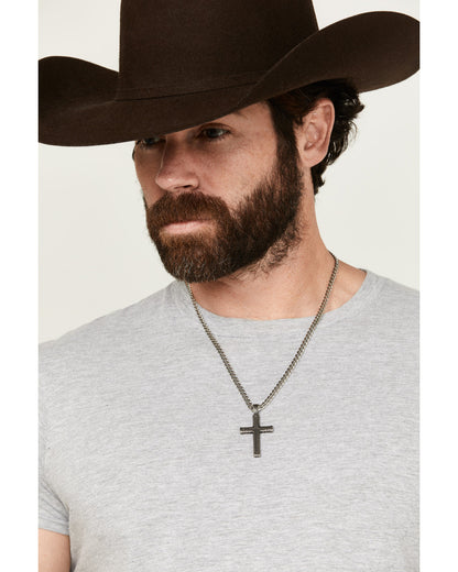 Men's Textured Chevron Cross Necklace | Cody James Accessories