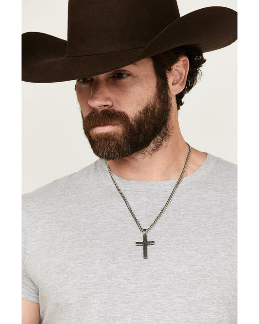 Men's Textured Chevron Cross Necklace | Cody James Accessories
