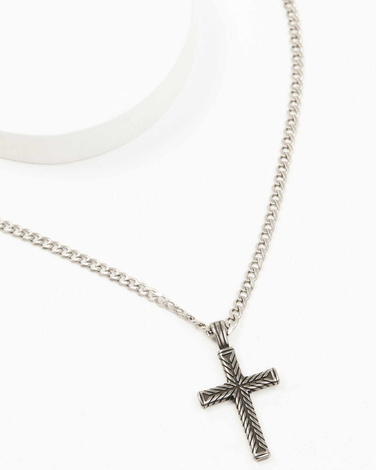 Men's Textured Chevron Cross Necklace | Cody James Accessories