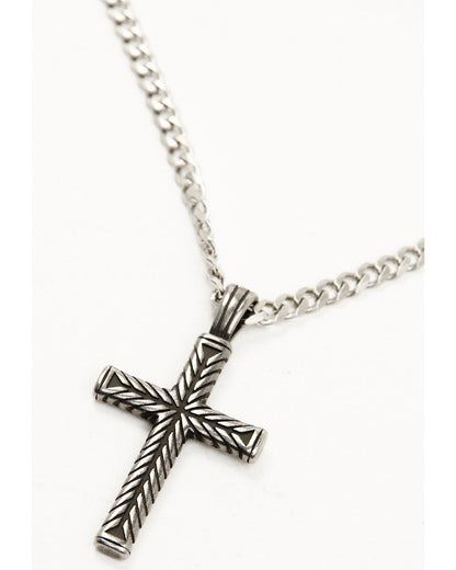 Men's Textured Chevron Cross Necklace | Cody James Accessories