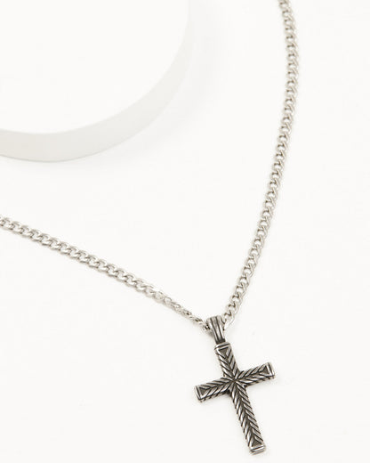 Men's Textured Chevron Cross Necklace | Cody James Accessories