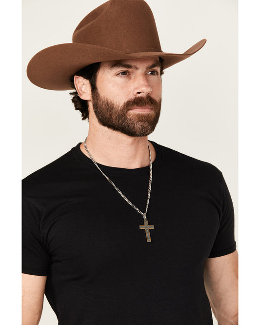 Men's Two-Tone Textured Cross Necklace | Cody James Accessories|Clothing|Sale