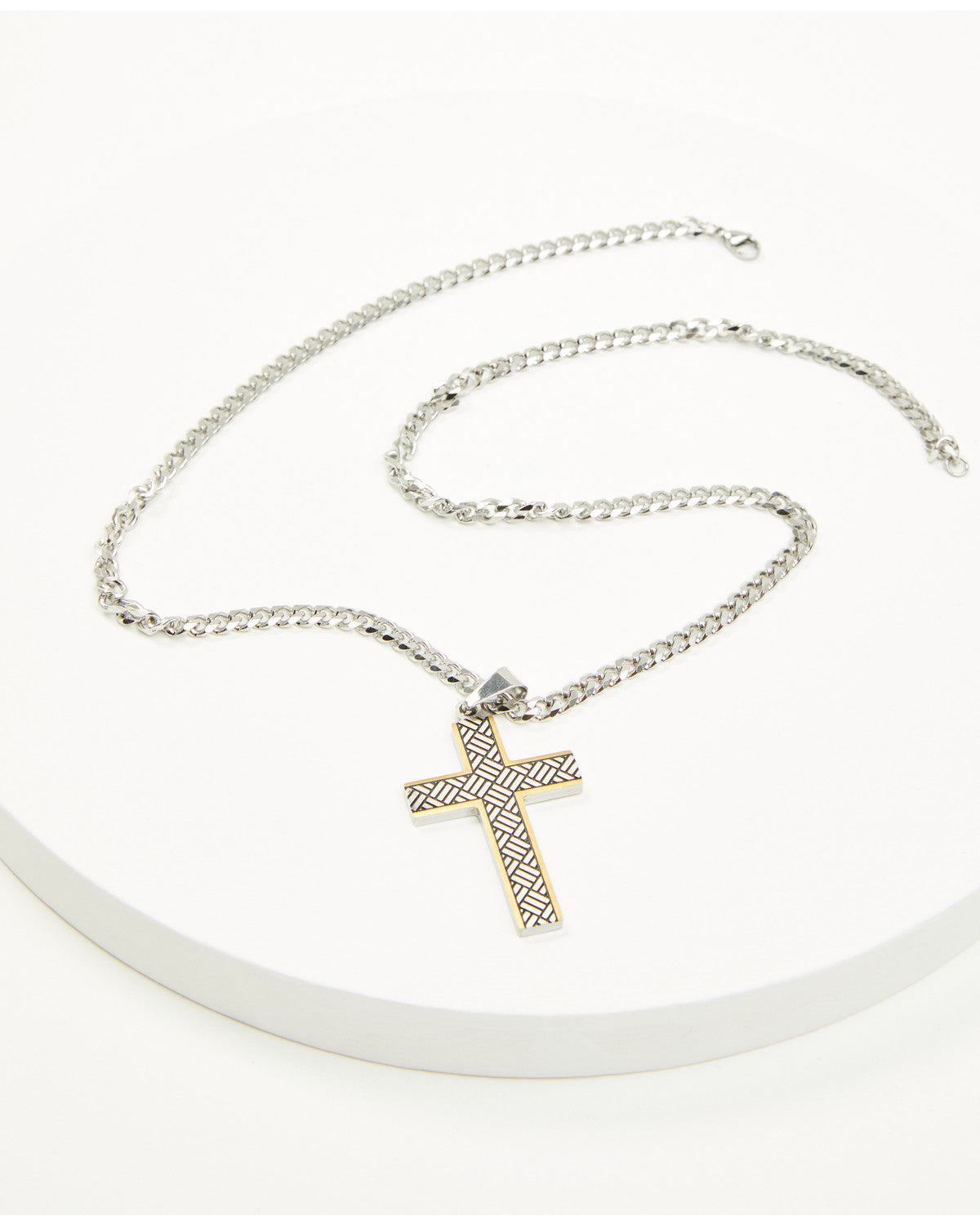 Men's Two-Tone Textured Cross Necklace | Cody James Accessories|Clothing|Sale