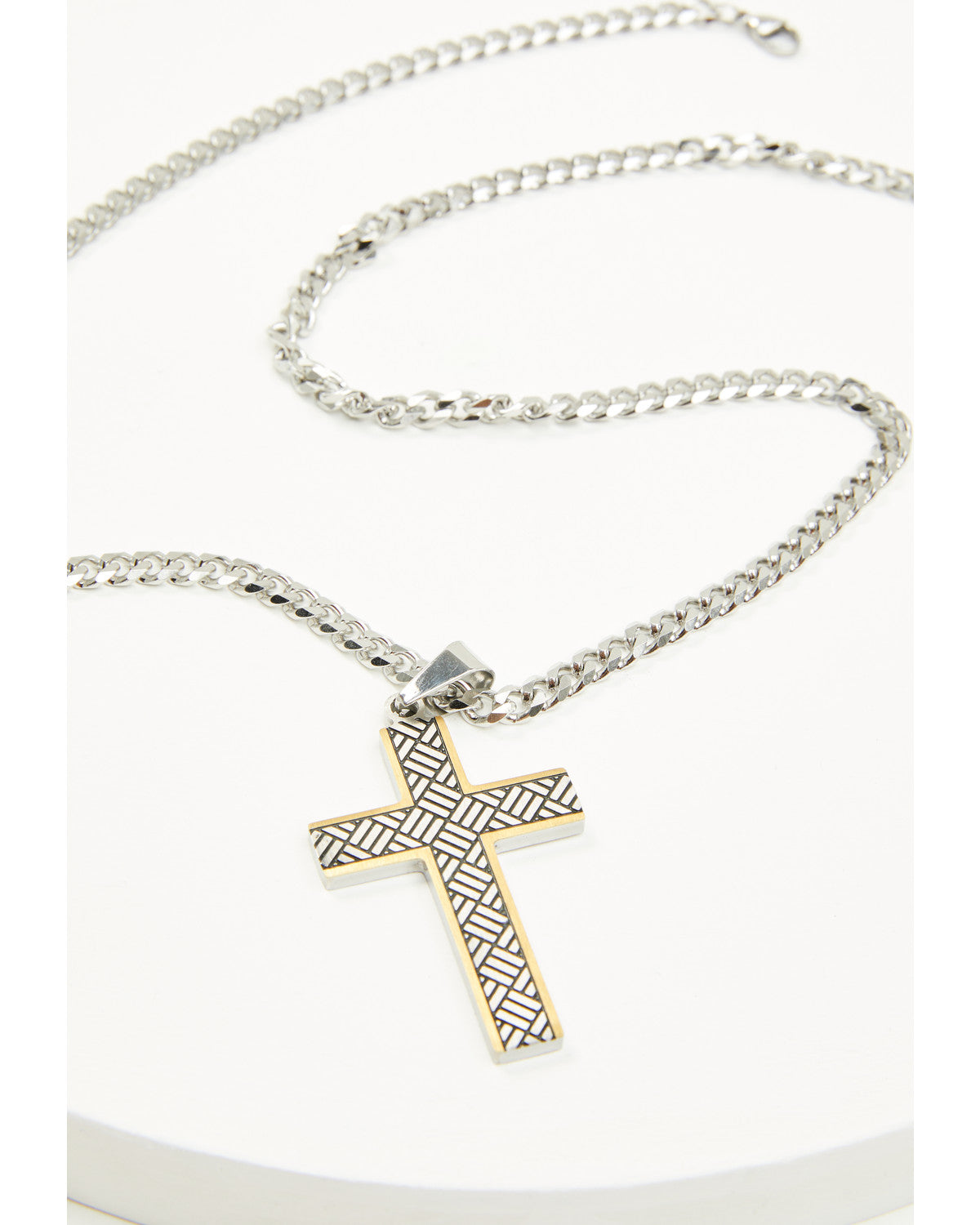 Men's Two-Tone Textured Cross Necklace | Cody James Accessories|Clothing|Sale