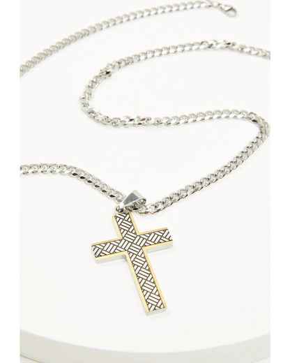 Men's Two-Tone Textured Cross Necklace | Cody James Accessories|Clothing|Sale