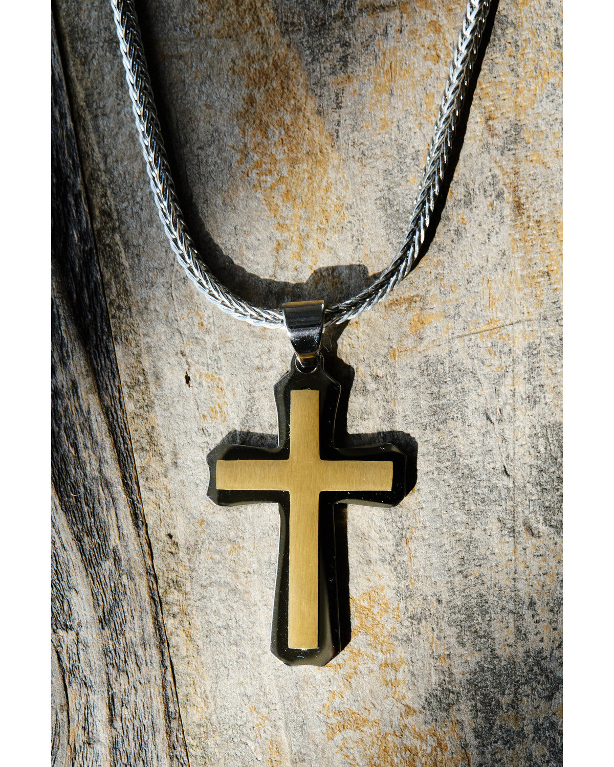 Men's Two-Toned Cross Necklace | Cody James Accessories