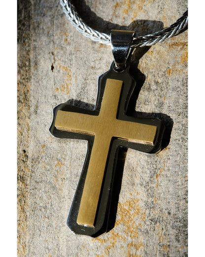 Men's Two-Toned Cross Necklace | Cody James Accessories