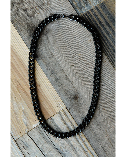Men's Gunmetal Cuban Link Necklace | Cody James Accessories