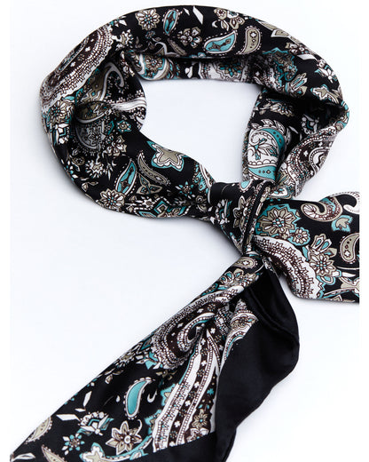 Men's Silk Navy Paisley Wild Rag Scarf | Cody James Accessories