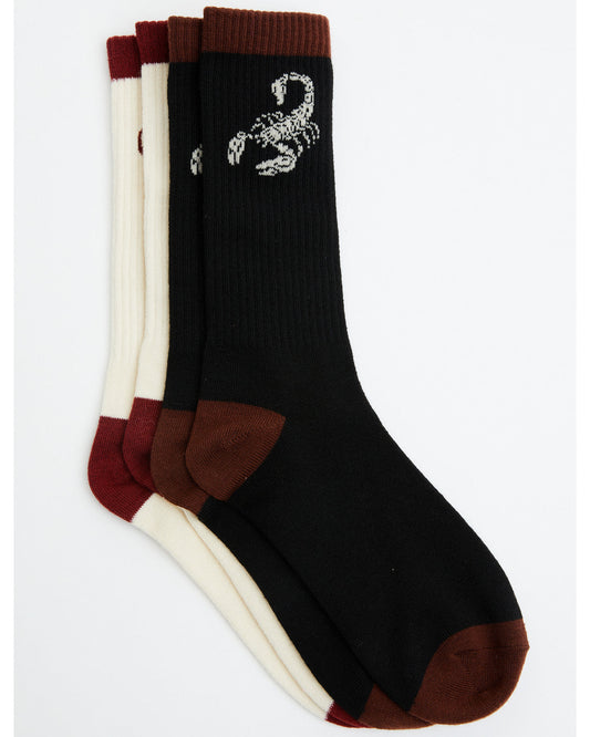 Men's Scorpion Skull Crew Socks - 2 Pack | Cody James Accessories