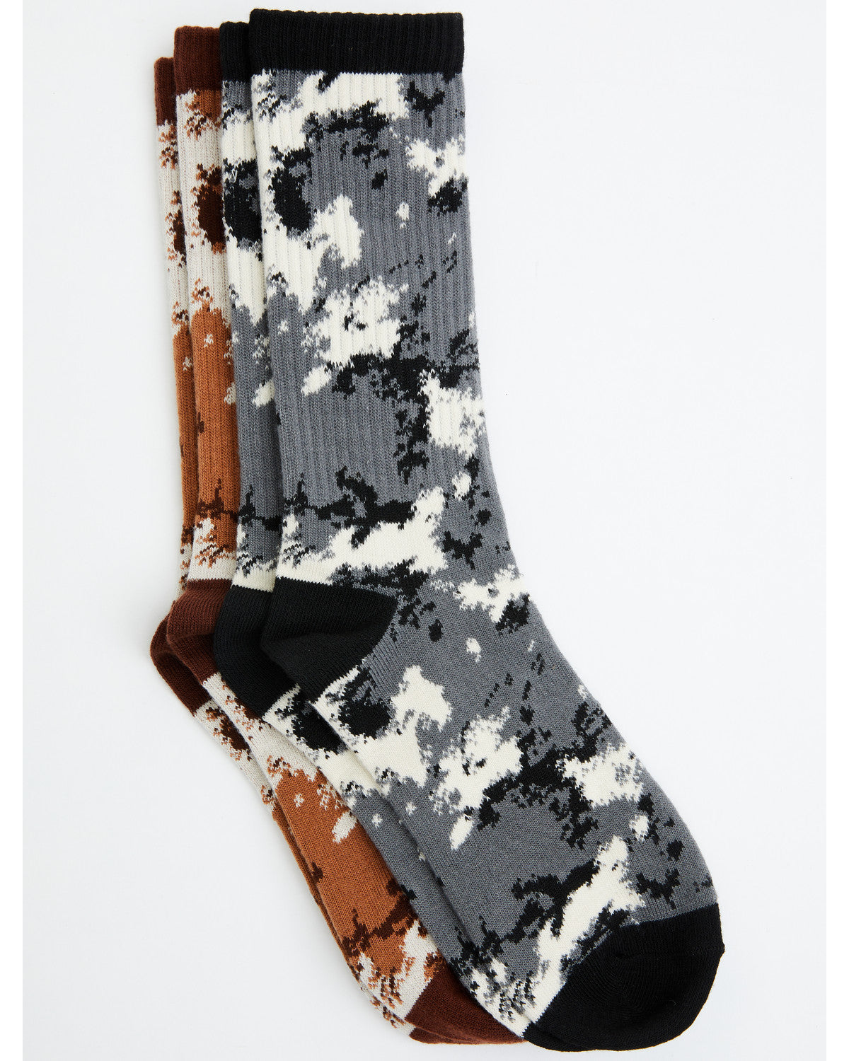 Men's Cow Print Crew Socks - 2 Pack | Cody James Accessories