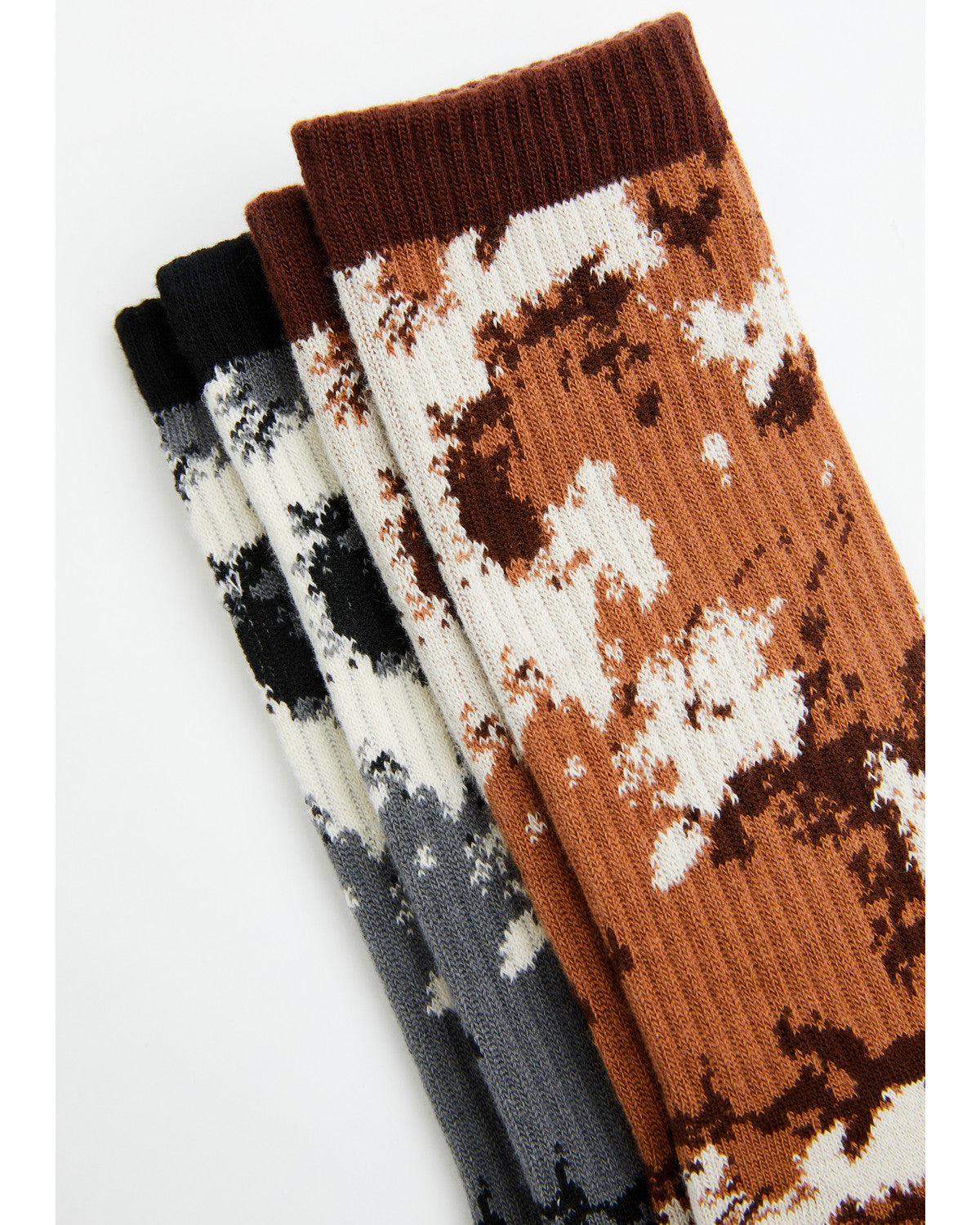 Men's Cow Print Crew Socks - 2 Pack | Cody James Accessories