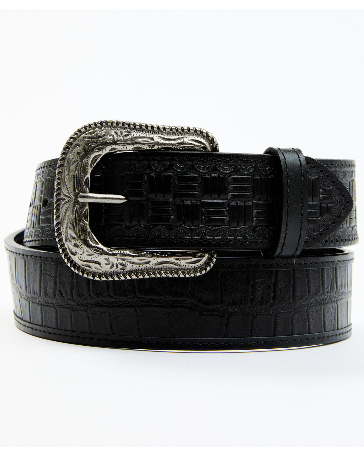 Men's Checkered Billets Alligator Print Leather Belt | Cody James Accessories