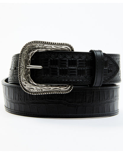 Men's Checkered Billets Alligator Print Leather Belt | Cody James Accessories