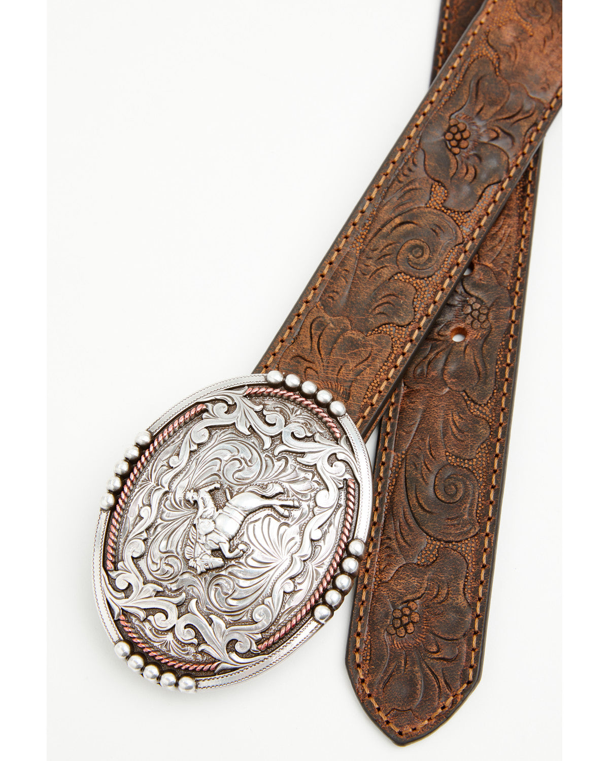 Boys' Bronc Rider Tooled Leather Belt | Cody James Accessories