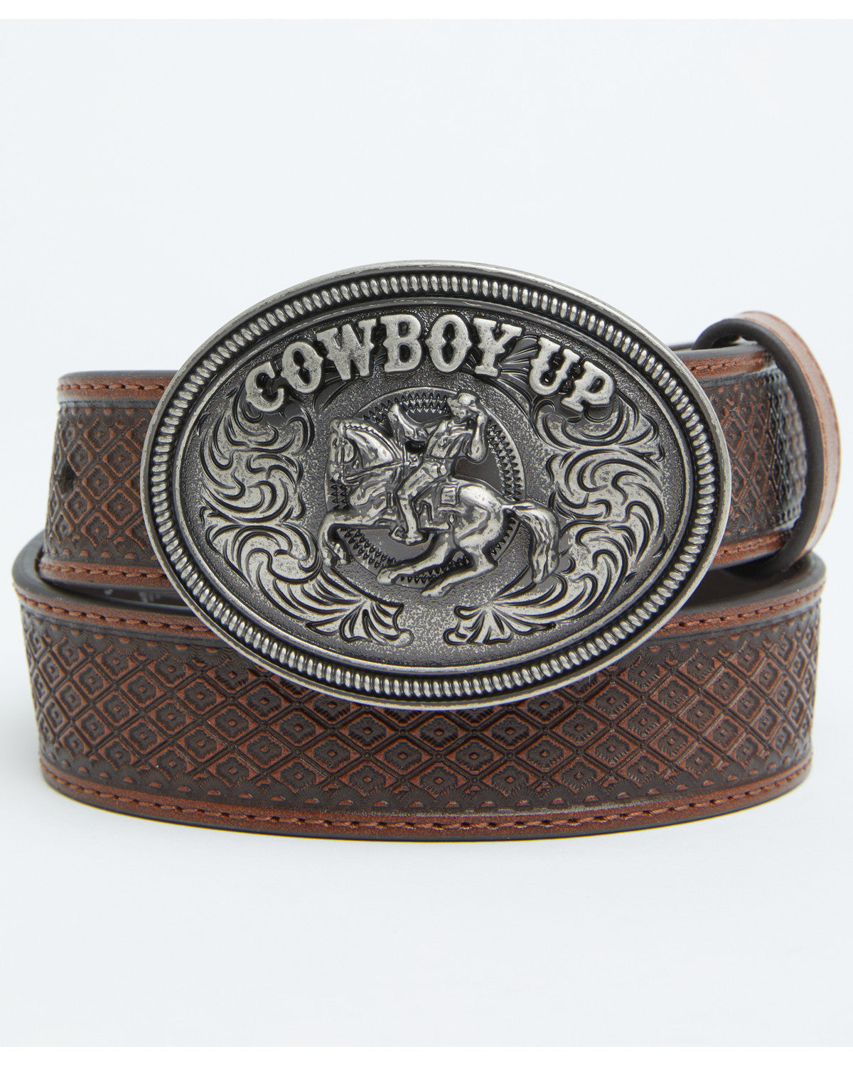 Boys' Basket Weave Cowboy Up Buckle Belt | Cody James Accessories