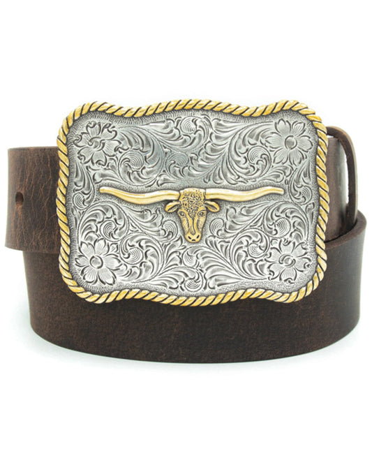 Boys' Scalloped Longhorn Buckle Belt | Cody James Accessories