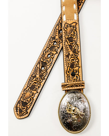 Boys' Tooled Tab Bull Rider Western Belt | Cody James Accessories