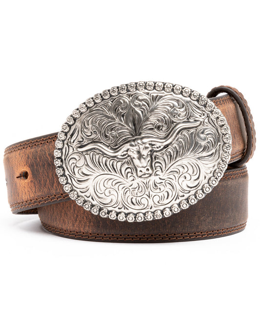 Boys' Longhorn Plaque Buckle Belt | Cody James Accessories